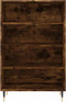vidaXL - Hoge - kast - 57x35x90 - cm - bewerkt - hout - gerookt - eikenkleurig