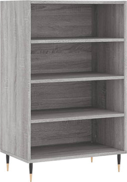 vidaXL - Hoge - kast - 57x35x90 - cm - bewerkt - hout - grijs - sonoma - eikenkleurig