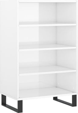 vidaXL - Hoge - kast - 57x35x90 - cm - bewerkt - hout - hoogglans - wit