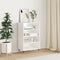vidaXL - Hoge - kast - 57x35x90 - cm - bewerkt - hout - hoogglans - wit