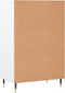 vidaXL - Hoge - kast - 57x35x90 - cm - bewerkt - hout - hoogglans - wit