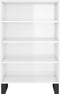 vidaXL - Hoge - kast - 57x35x90 - cm - bewerkt - hout - hoogglans - wit