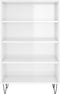 vidaXL - Hoge - kast - 57x35x90 - cm - bewerkt - hout - hoogglans - wit
