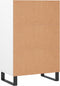 vidaXL - Hoge - kast - 57x35x90 - cm - bewerkt - hout - hoogglans - wit