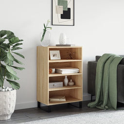 vidaXL - Hoge - kast - 57x35x90 - cm - bewerkt - hout - sonoma - eikenkleurig