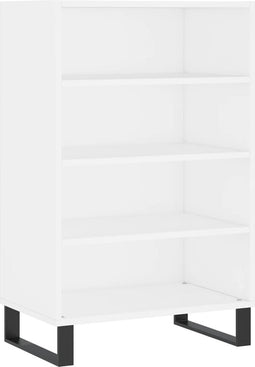 vidaXL - Hoge - kast - 57x35x90 - cm - bewerkt - hout - wit