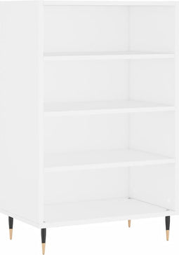 vidaXL - Hoge - kast - 57x35x90 - cm - bewerkt - hout - wit