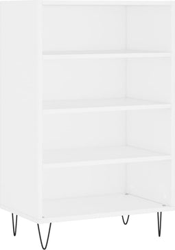 vidaXL - Hoge - kast - 57x35x90 - cm - bewerkt - hout - wit