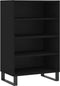 vidaXL - Hoge - kast - 57x35x90 - cm - bewerkt - hout - zwart