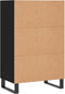 vidaXL - Hoge - kast - 57x35x90 - cm - bewerkt - hout - zwart