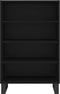 vidaXL - Hoge - kast - 57x35x90 - cm - bewerkt - hout - zwart