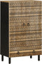 vidaXL - Hoge - kast - 60x33,5x110 - cm - massief - ruw - mangohout