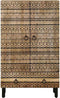 vidaXL - Hoge - kast - 60x33,5x110 - cm - massief - ruw - mangohout