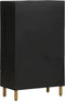 vidaXL - Hoge - kast - 60x33x100 - cm - bewerkt - hout - zwart