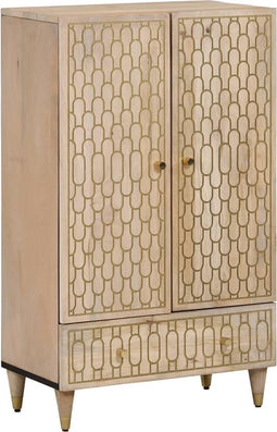 vidaXL - Hoge - kast - 60x33x100 - cm - massief - mangohout