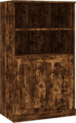 vidaXL - Hoge - kast - 60x35,5x103,5 - cm - bewerkt - hout - gerookt - eikenkleurig
