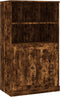 vidaXL - Hoge - kast - 60x35,5x103,5 - cm - bewerkt - hout - gerookt - eikenkleurig