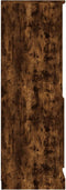 vidaXL - Hoge - kast - 60x35,5x103,5 - cm - bewerkt - hout - gerookt - eikenkleurig