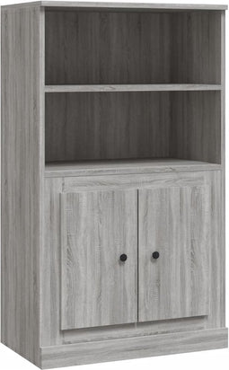 vidaXL - Hoge - kast - 60x35,5x103,5 - cm - bewerkt - hout - grijs - sonoma - eikenkleur