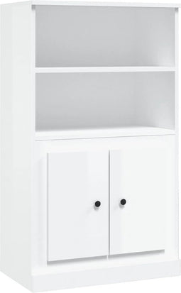 vidaXL - Hoge - kast - 60x35,5x103,5 - cm - bewerkt - hout - hoogglans - wit
