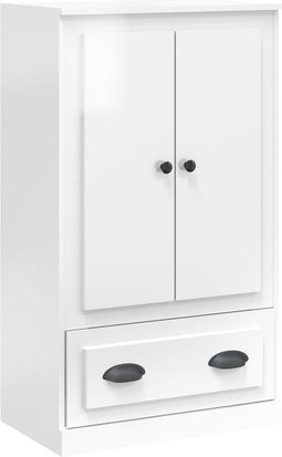vidaXL - Hoge - kast - 60x35,5x103,5 - cm - bewerkt - hout - hoogglans - wit
