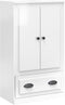 vidaXL - Hoge - kast - 60x35,5x103,5 - cm - bewerkt - hout - hoogglans - wit