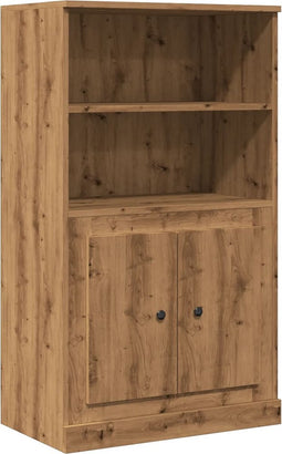 vidaXL - Hoge - kast - 60x35,5x103,5 - cm - bewerkt - hout - artisanaal - eikenkleurig