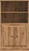 vidaXL - Hoge - kast - 60x35,5x103,5 - cm - bewerkt - hout - artisanaal - eikenkleurig