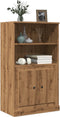vidaXL - Hoge - kast - 60x35,5x103,5 - cm - bewerkt - hout - artisanaal - eikenkleurig