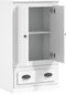 vidaXL - Hoge - kast - 60x35,5x103,5 - cm - bewerkt - hout - wit