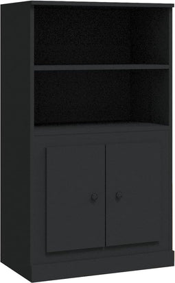vidaXL - Hoge - kast - 60x35,5x103,5 - cm - bewerkt - hout - zwart