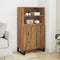 vidaXL - Hoge - kast - 60x36x110 - cm - bewerkt - hout - artisanaal - eikenkleur