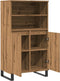 vidaXL - Hoge - kast - 60x36x110 - cm - bewerkt - hout - artisanaal - eikenkleur