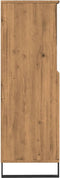 vidaXL - Hoge - kast - 60x36x110 - cm - bewerkt - hout - artisanaal - eikenkleur