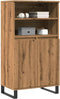 vidaXL - Hoge - kast - 60x36x110 - cm - bewerkt - hout - artisanaal - eikenkleur