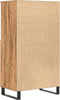 vidaXL - Hoge - kast - 60x36x110 - cm - bewerkt - hout - artisanaal - eikenkleur