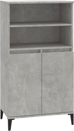 vidaXL - Hoge - kast - 60x36x110 - cm - bewerkt - hout - betongrijs