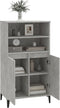vidaXL - Hoge - kast - 60x36x110 - cm - bewerkt - hout - betongrijs