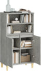 vidaXL - Hoge - kast - 60x36x110 - cm - bewerkt - hout - betongrijs