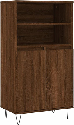 vidaXL - Hoge - kast - 60x36x110 - cm - bewerkt - hout - bruin - eikenkleur