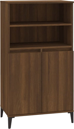 vidaXL - Hoge - kast - 60x36x110 - cm - bewerkt - hout - bruin - eikenkleur