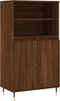 vidaXL - Hoge - kast - 60x36x110 - cm - bewerkt - hout - bruin - eikenkleur