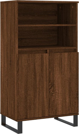 vidaXL - Hoge - kast - 60x36x110 - cm - bewerkt - hout - bruin - eikenkleur
