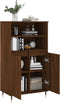 vidaXL - Hoge - kast - 60x36x110 - cm - bewerkt - hout - bruin - eikenkleur