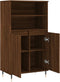 vidaXL - Hoge - kast - 60x36x110 - cm - bewerkt - hout - bruin - eikenkleur