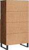 vidaXL - Hoge - kast - 60x36x110 - cm - bewerkt - hout - bruin - eikenkleur