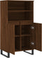 vidaXL - Hoge - kast - 60x36x110 - cm - bewerkt - hout - bruin - eikenkleur