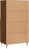 vidaXL - Hoge - kast - 60x36x110 - cm - bewerkt - hout - bruin - eikenkleur