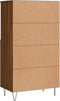 vidaXL - Hoge - kast - 60x36x110 - cm - bewerkt - hout - bruin - eikenkleur
