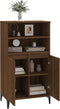 vidaXL - Hoge - kast - 60x36x110 - cm - bewerkt - hout - bruin - eikenkleur